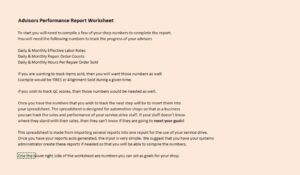 Advisor Performance Report