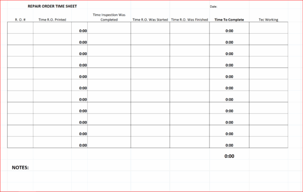 Repair Order Time  FREE DOWNLOAD
